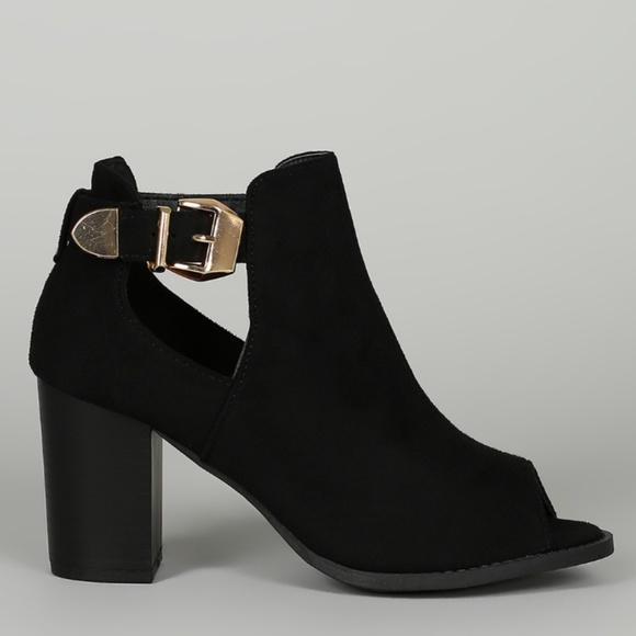 >SIZE 7 LEFT!< Accent Peep Toe Chunky Heels - Picture 2 of 7